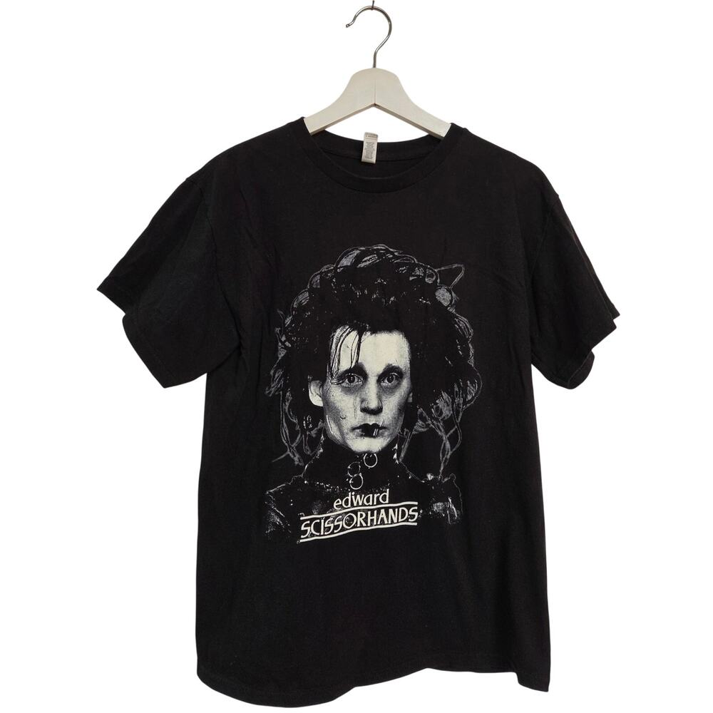 Edward Scissorhands Black T-Shirt Size Medium Movie Graphic Cotton Tee Pre-owned